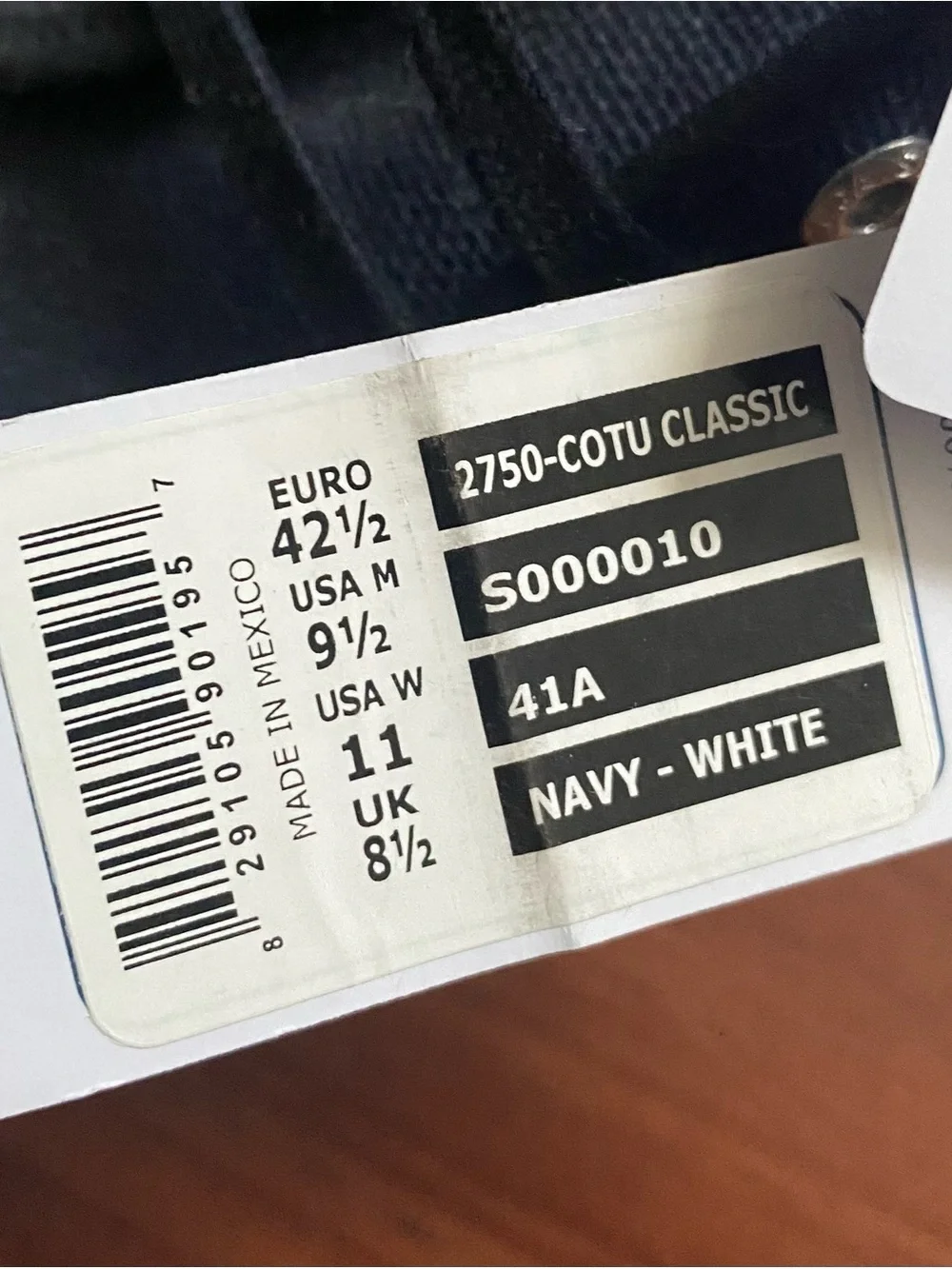 Superga Canvas Lace-Up Sneakers Men’s 9.5 Navy and White New With Tags